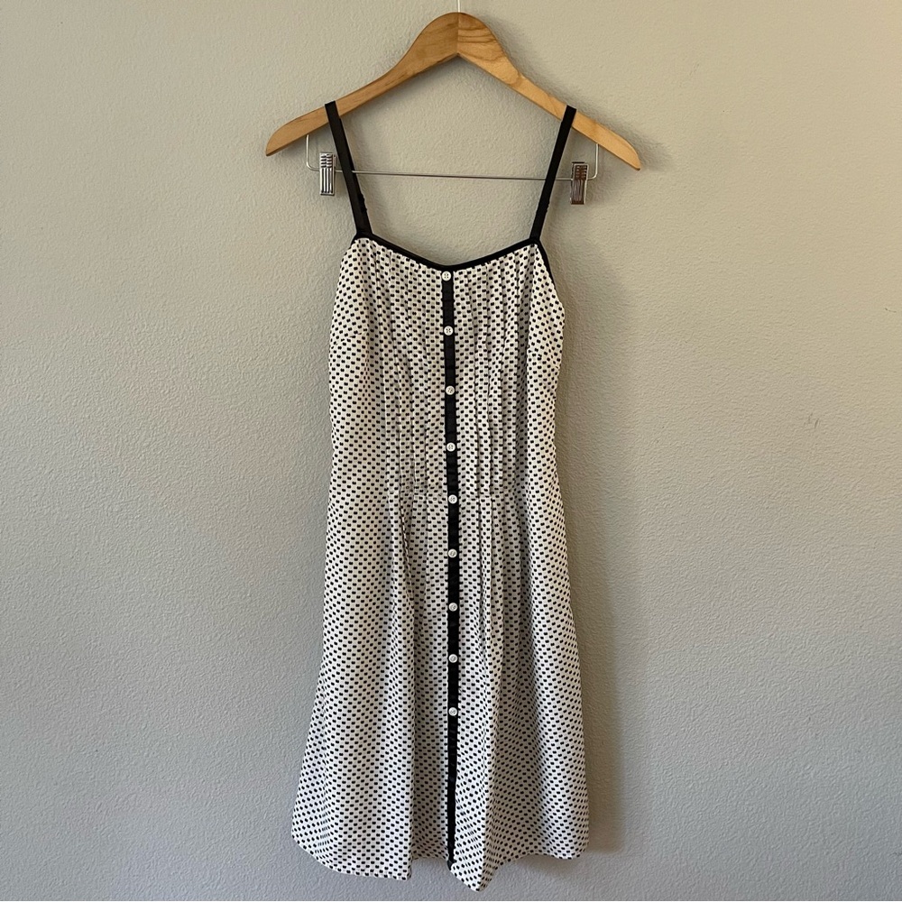 Romy Brittni Dress Black/Cream Polka Dot Spaghetti Straps  Size S